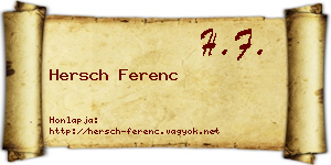 Hersch Ferenc névjegykártya